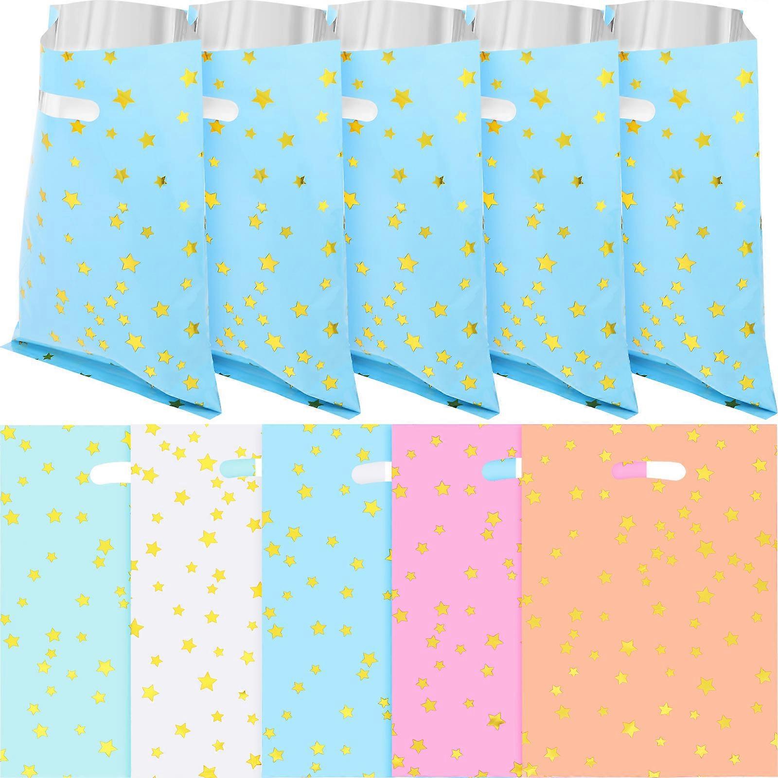 Assorted Favor Bags with Handle Made of Premium Plastic for Storage Use 50 Pcs