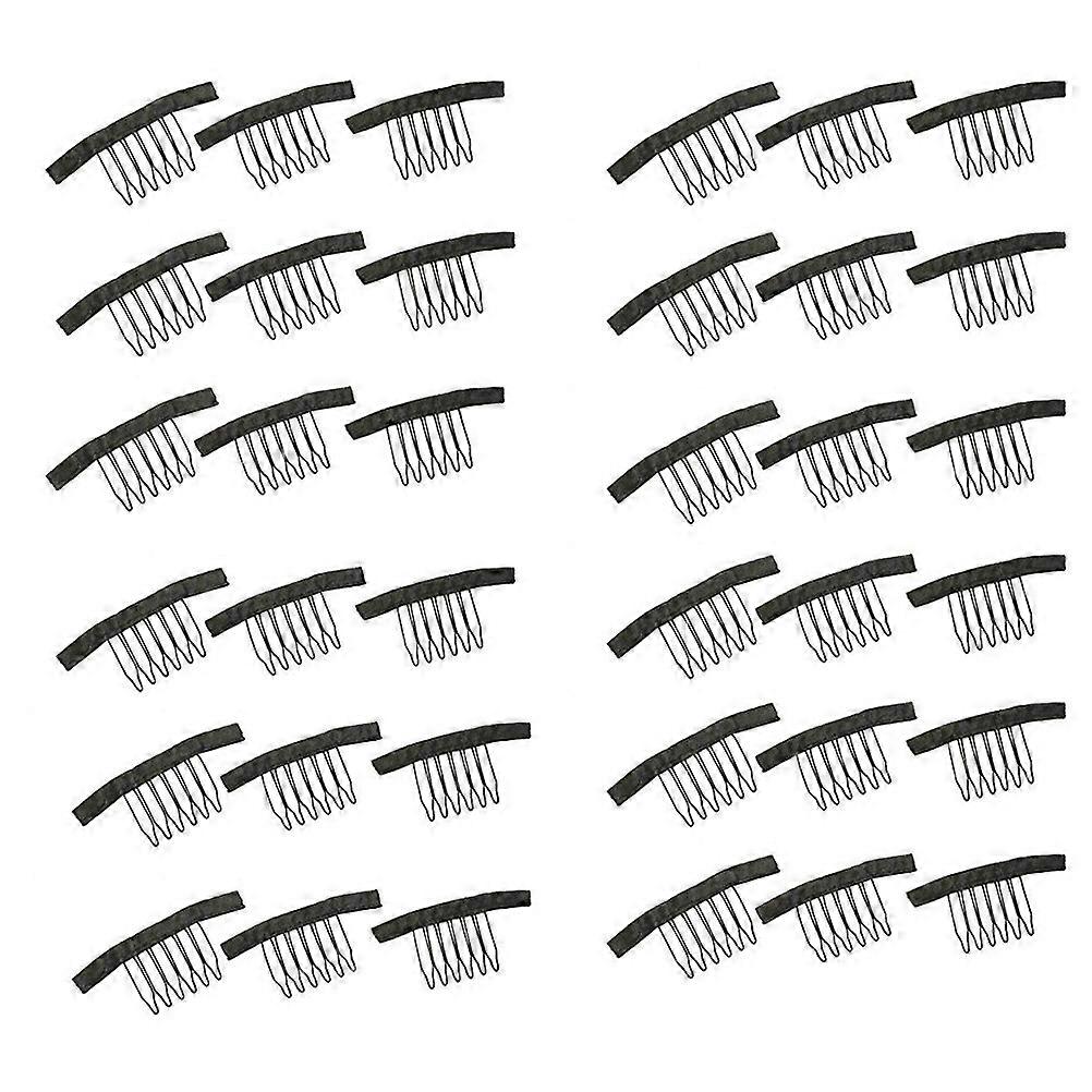 Black Alloy Wig Clips with 6 or 7 Steel Tooth for Decoration Convenient and Safe for Wig Caps 36 Pcs