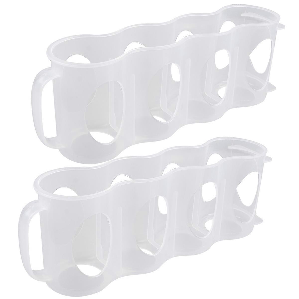 Soda Fridge Organizer Rectangular Plastic Storage Container Kitchen Use Mildew Resistant 2Pack