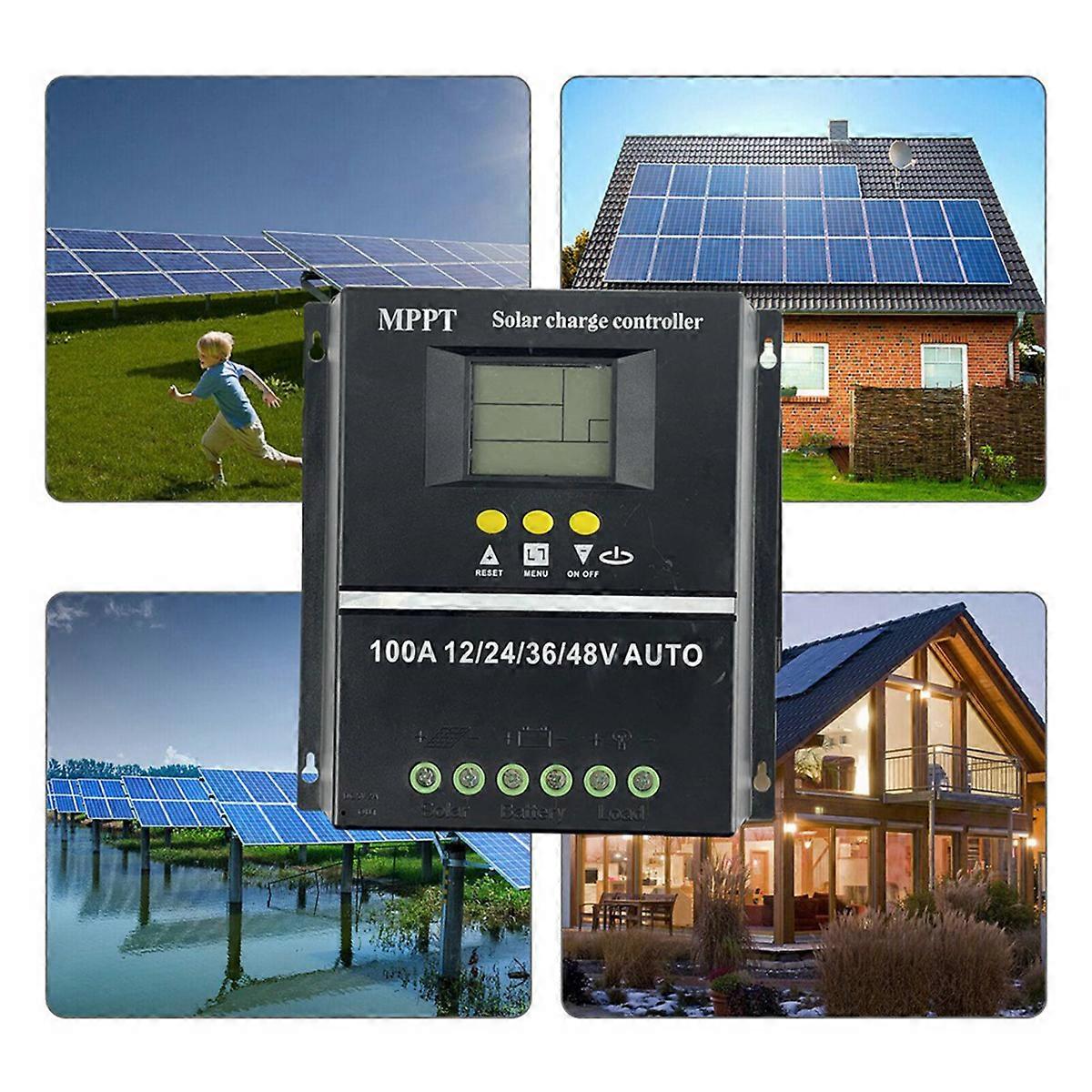 PWM 12V 24V 36V 48V AUTO Solar Panel Charge Controller Solar PV Battery Charger with LCD MPPT Solar