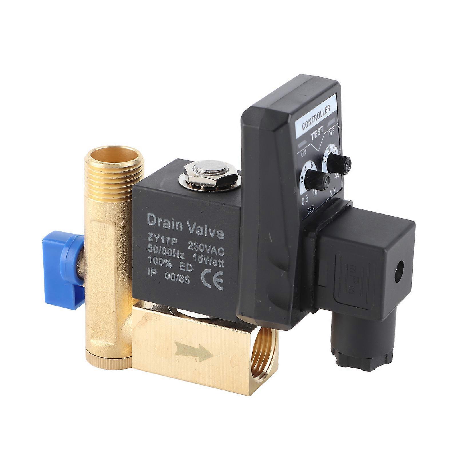 G1/2 DN15 Automatic Electronic Timed Drain Valve for Air Compressor Condensate (AC230V)