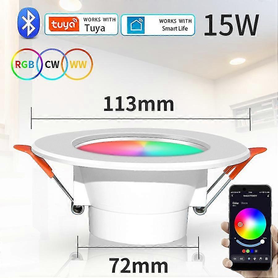 Bluetooth-Compatible Downlight Colorful Spot LED Lamp Recessed Round Light Smart Home Luminaire