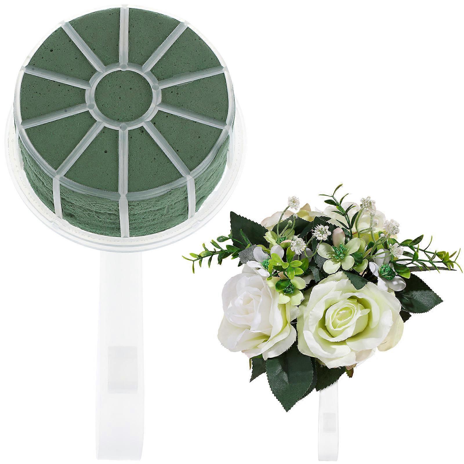 Bridal Floral Handle Wedding Supplies Green Plastic Foam 2Pcs