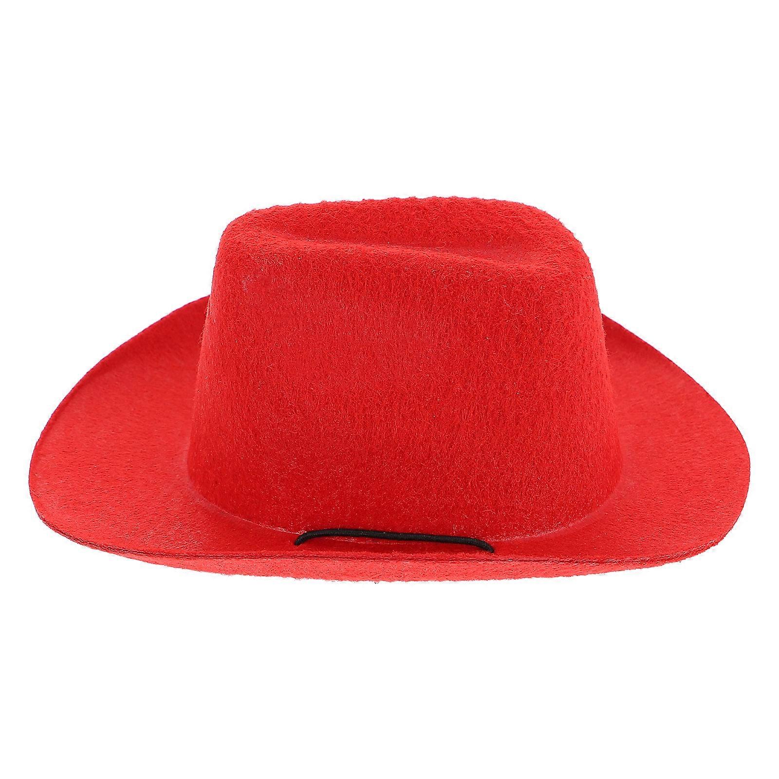 Retro Style Pet Hat Dog Western Hat Chin Strap Feature Round Brim Shape Comfortable Wearing Non-Woven 1Set