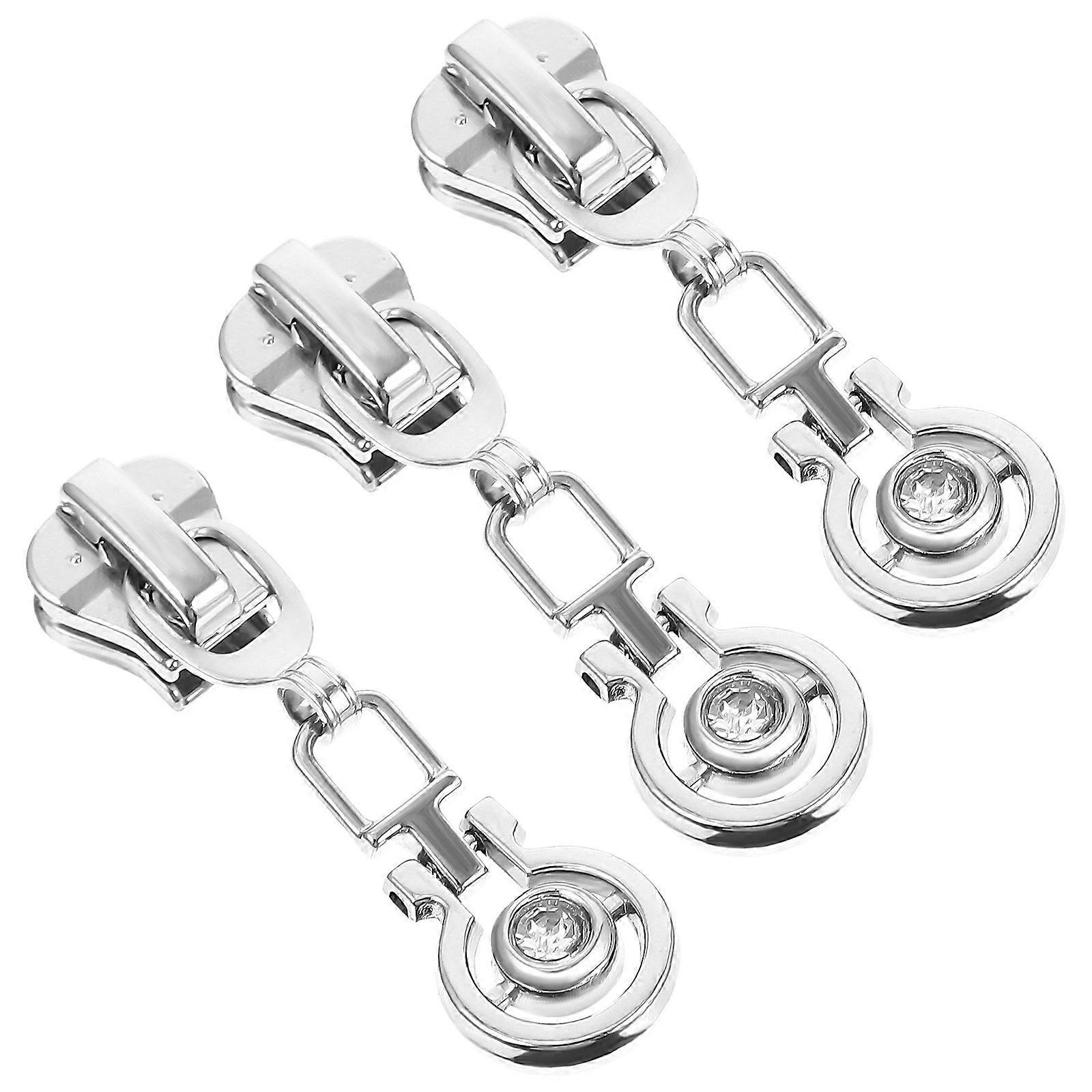 Zipper Pull Tabs Metal 3Pcs Replacement For DIY Projects Household Use 5X1.2X0.9Cm