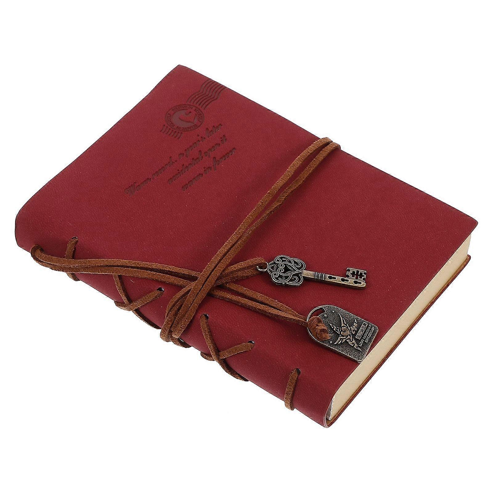 Classic Retro Vintage Style PU Cover String Key Bound Blank Notebook Notepad Travel Journal Diary