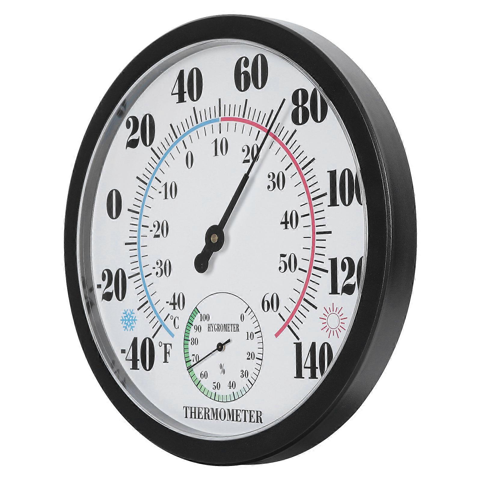 FRCOLOR 1pc Wall Mounted Temperature Gauge Round 2in1 Hygrometer
