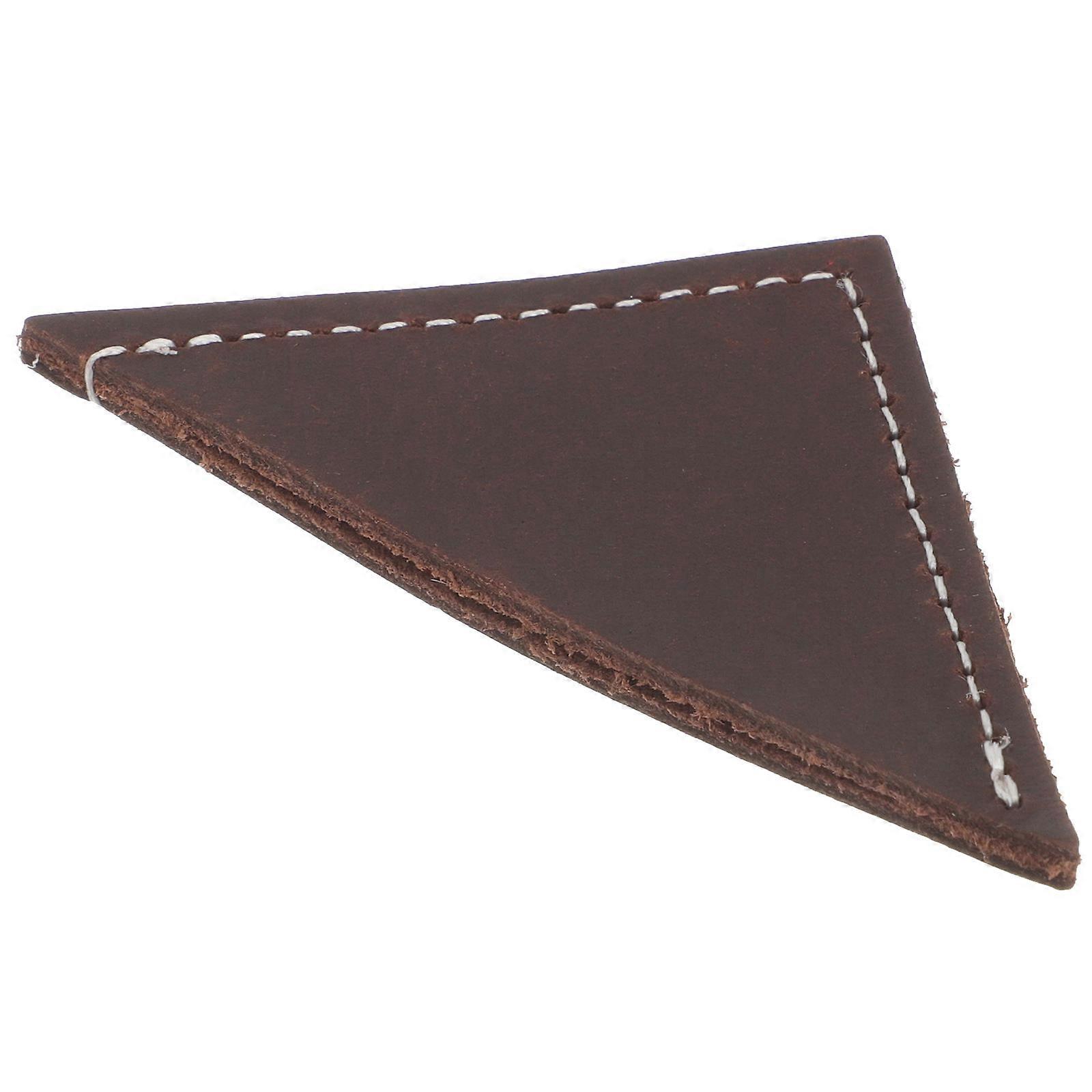 Vintage Triangle Cowhide Bookmark for Book Lovers and Students with Durability Coffee Color