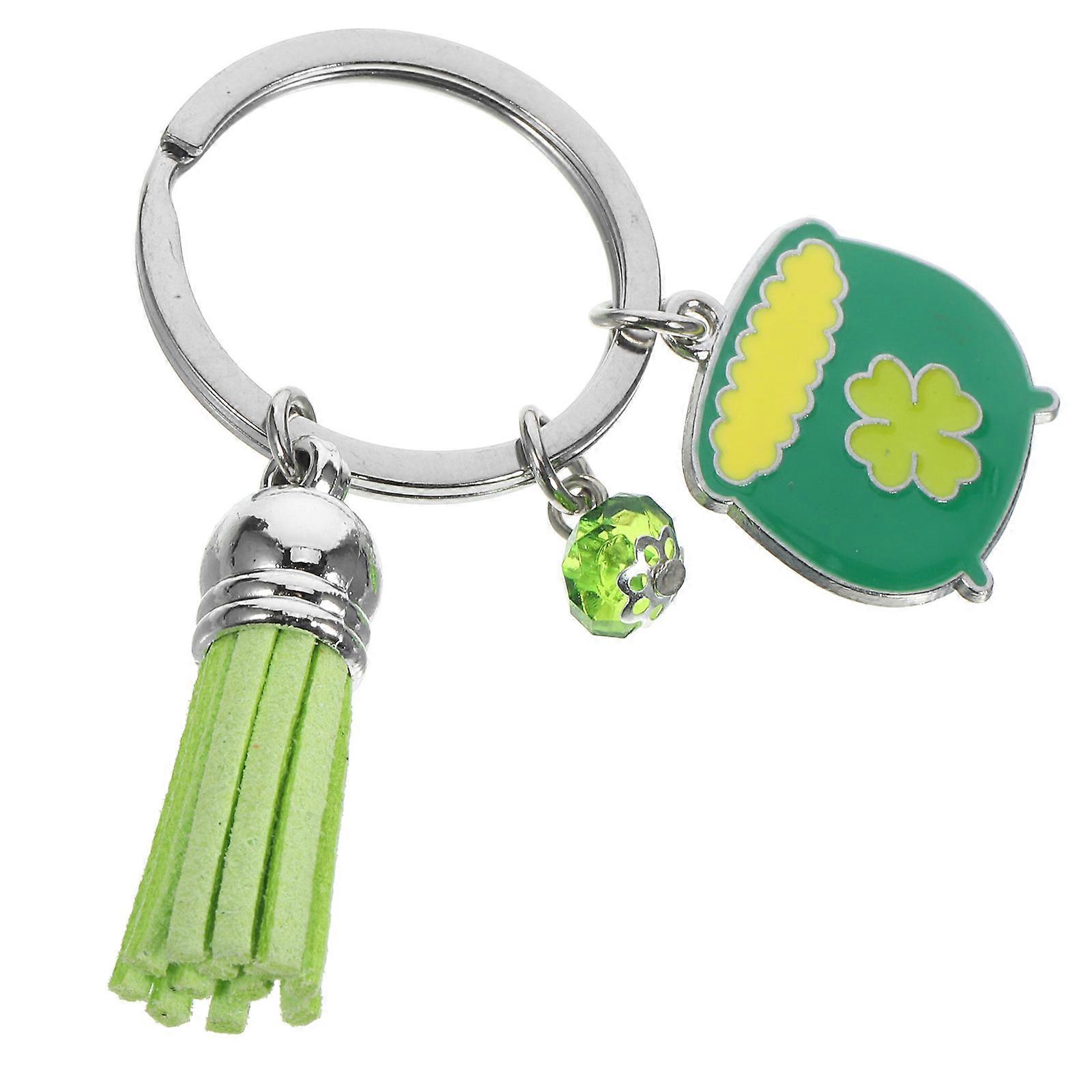 St Patrick's Day Keychain Green Alloy Charm for Decoration Use with Design 1 Pack