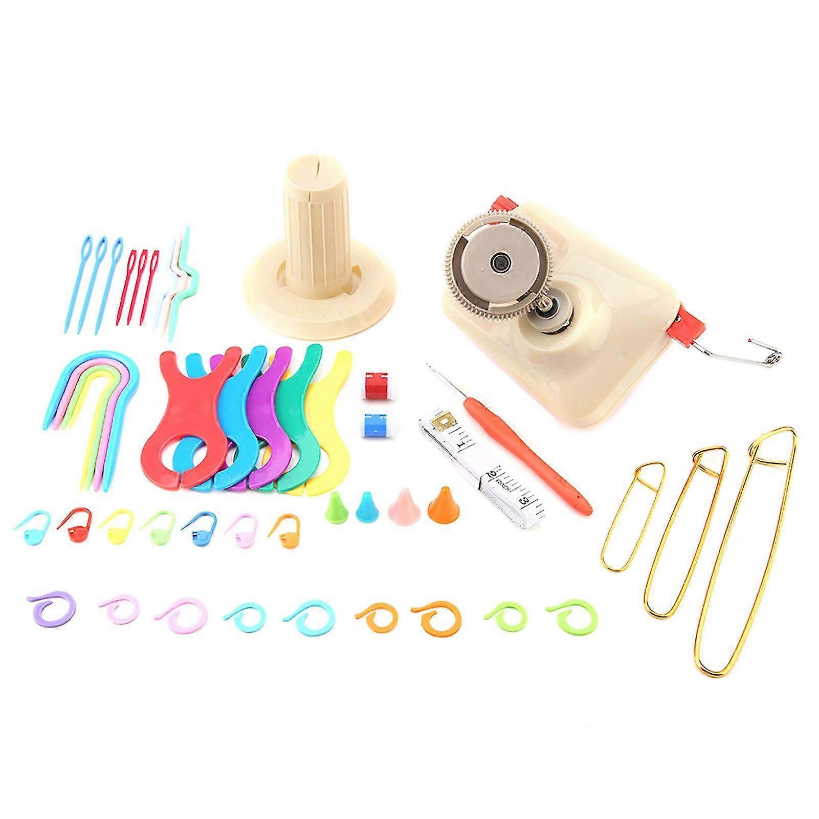 Knitting Wool Winder Kit with Pin Counter & Inch Meter - Complete Weaving Tool Set for Easy Yarn Management