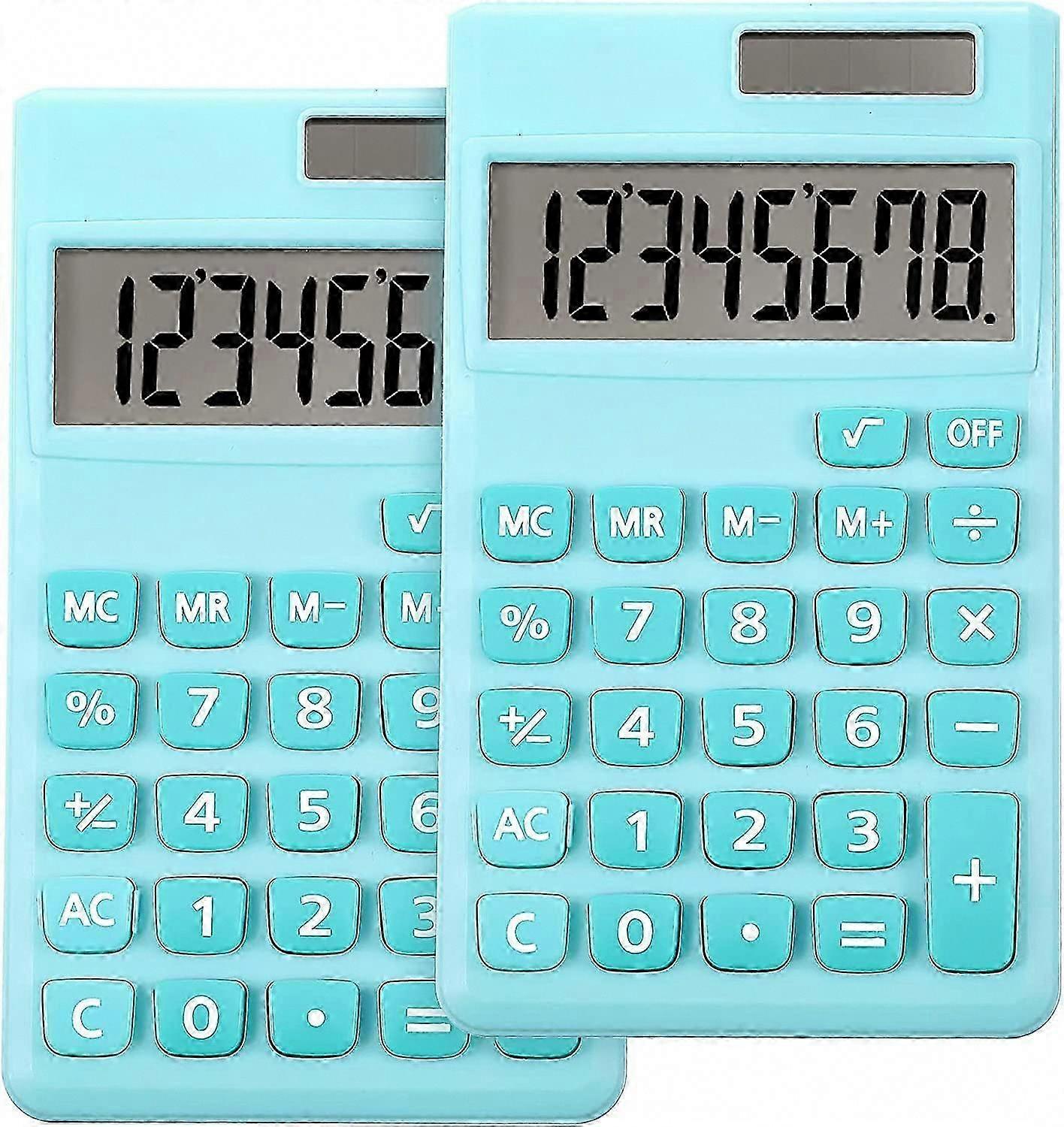 2 Pieces Basic Standard Calculators Mini Digital Desktop Calculator with 8-Digit LCD Display