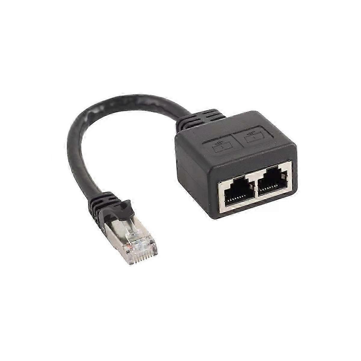 RJ45 Splitter Adapter, 1 to 2 Port RJ45 Network Ethernet Adapter Splitter, CAT8 Network Cable Splitter Adapter for Home Office
