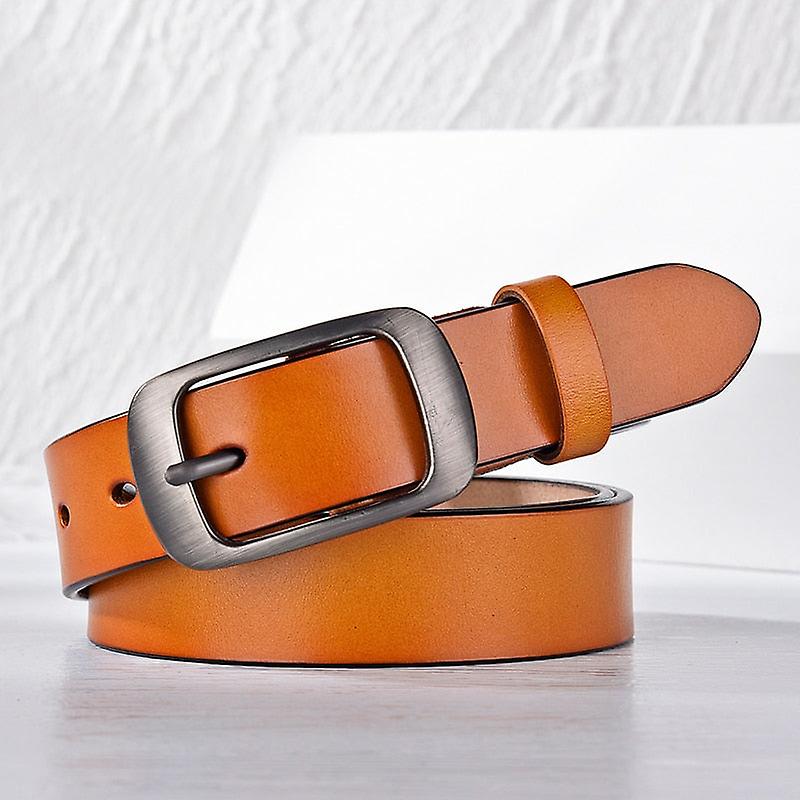 TribalSensation Cuir véritable - Ceintures de jeans à boucle d’épingle orange 105cm 28to30 inch /