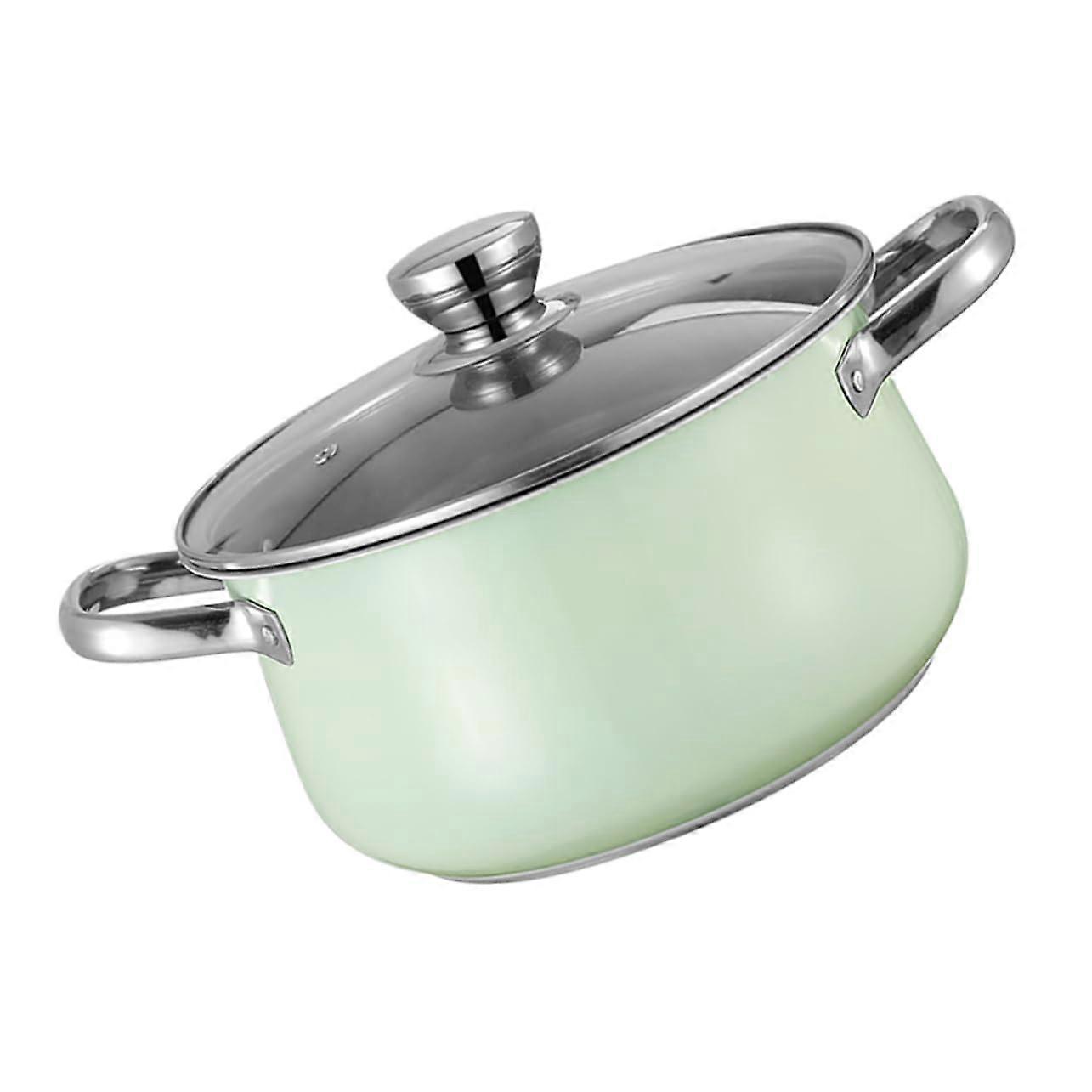 Soup pot with lid, large cooking pot for gas stove and induction stove, easy to clean, doublehandled, durable.