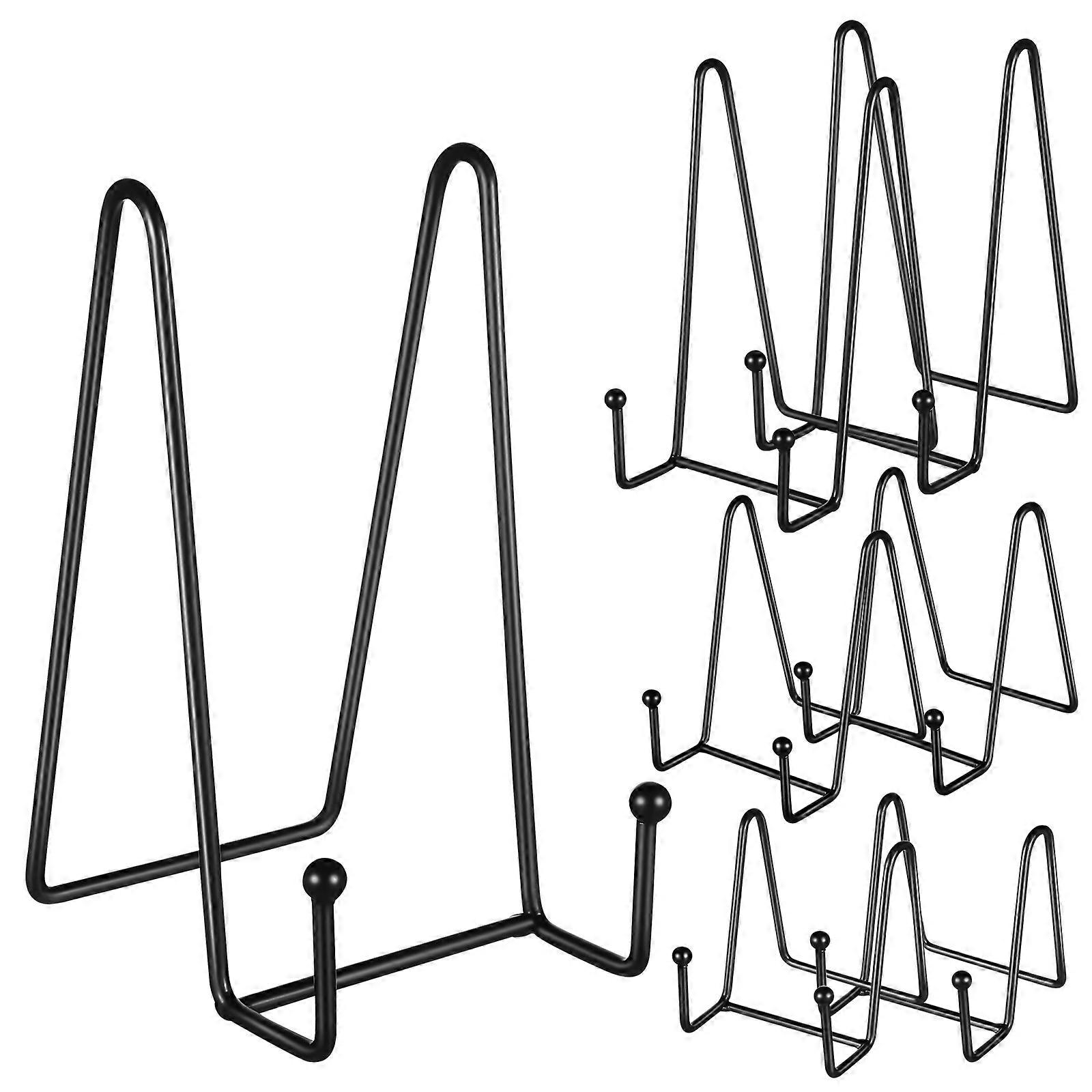 6 Pieces Black Iron Display Stands for Books Photo Frames Decorative Holders Safe Firm