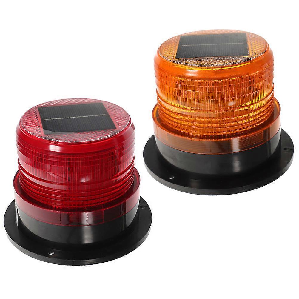 Solar Powered Safety Flashing Lights 2Pcs for Truck Tractor Vehicle Night Driving High Brightness Abs Material