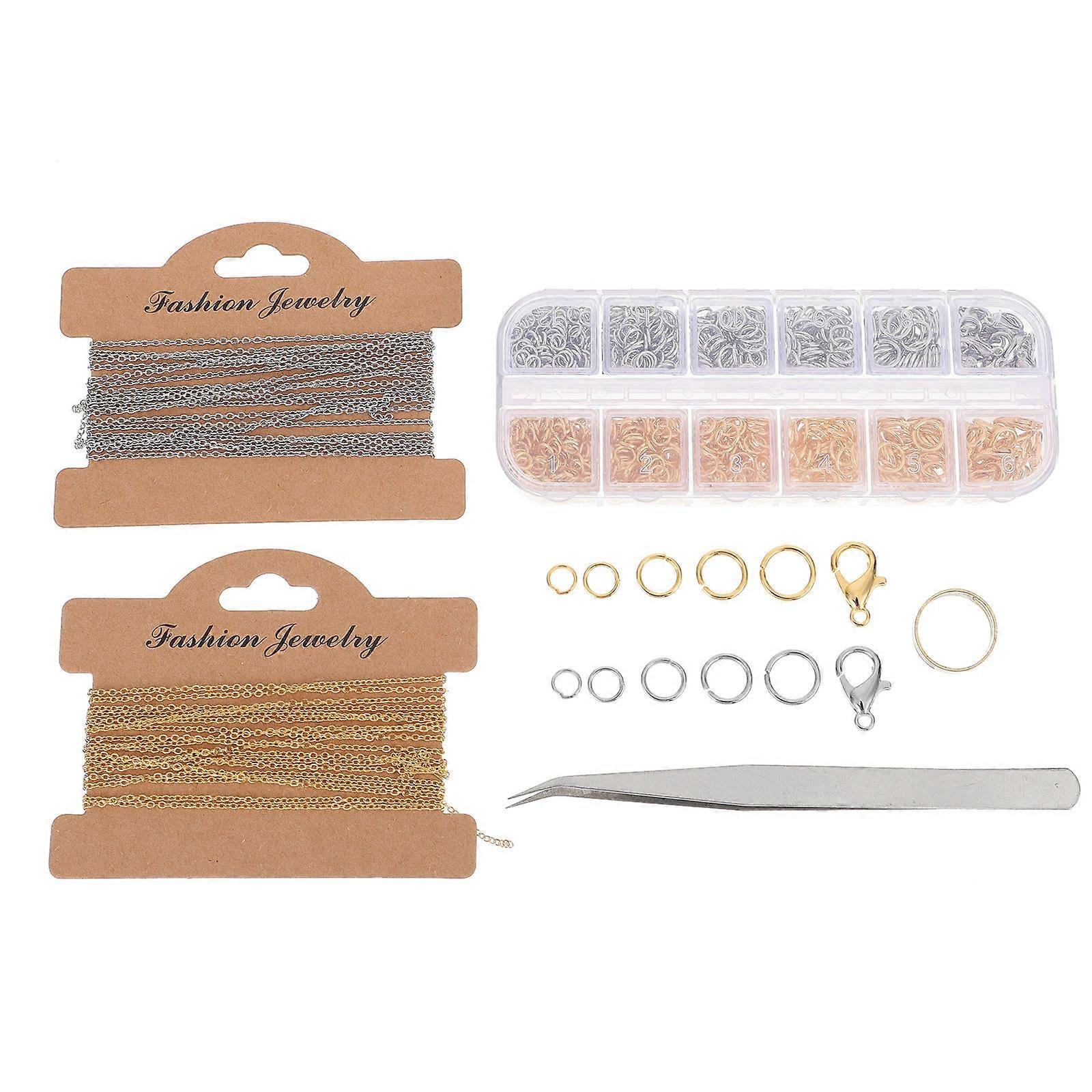Jewelry Making Chain With Lobster Clasps For DIY Crafting Jewelry Creation Assorted 1 Set