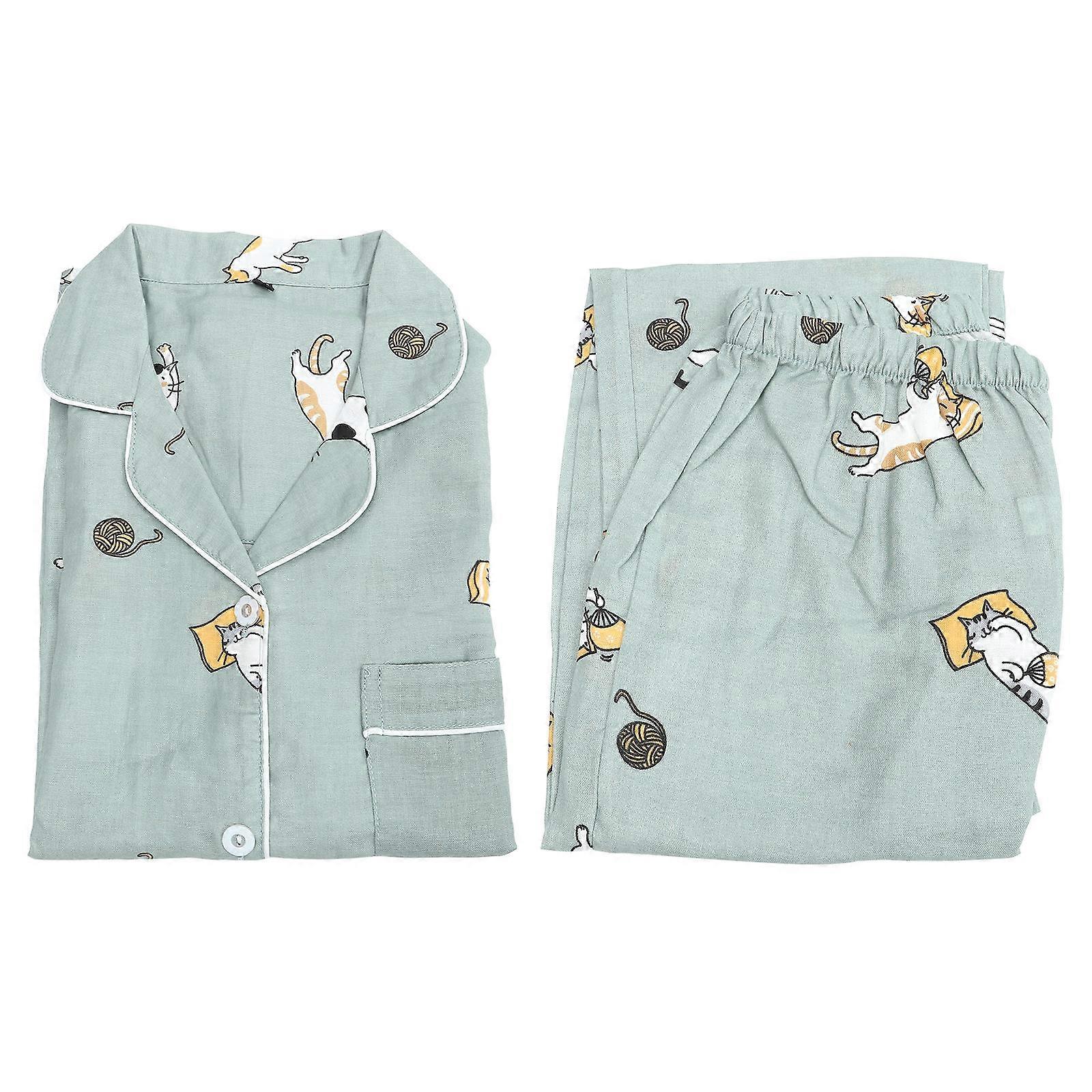 Durable Use Long-Sleeved Nightclothes Set For Women At Home Stylish And Yarn 1 Set