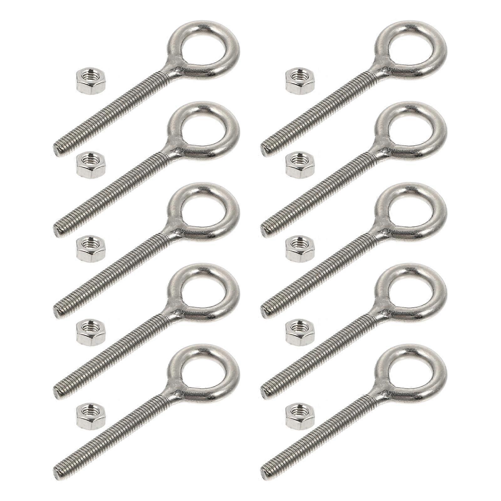 Durable Stainless Steel Screw Hook for Hanging 1Set Silver Hooks