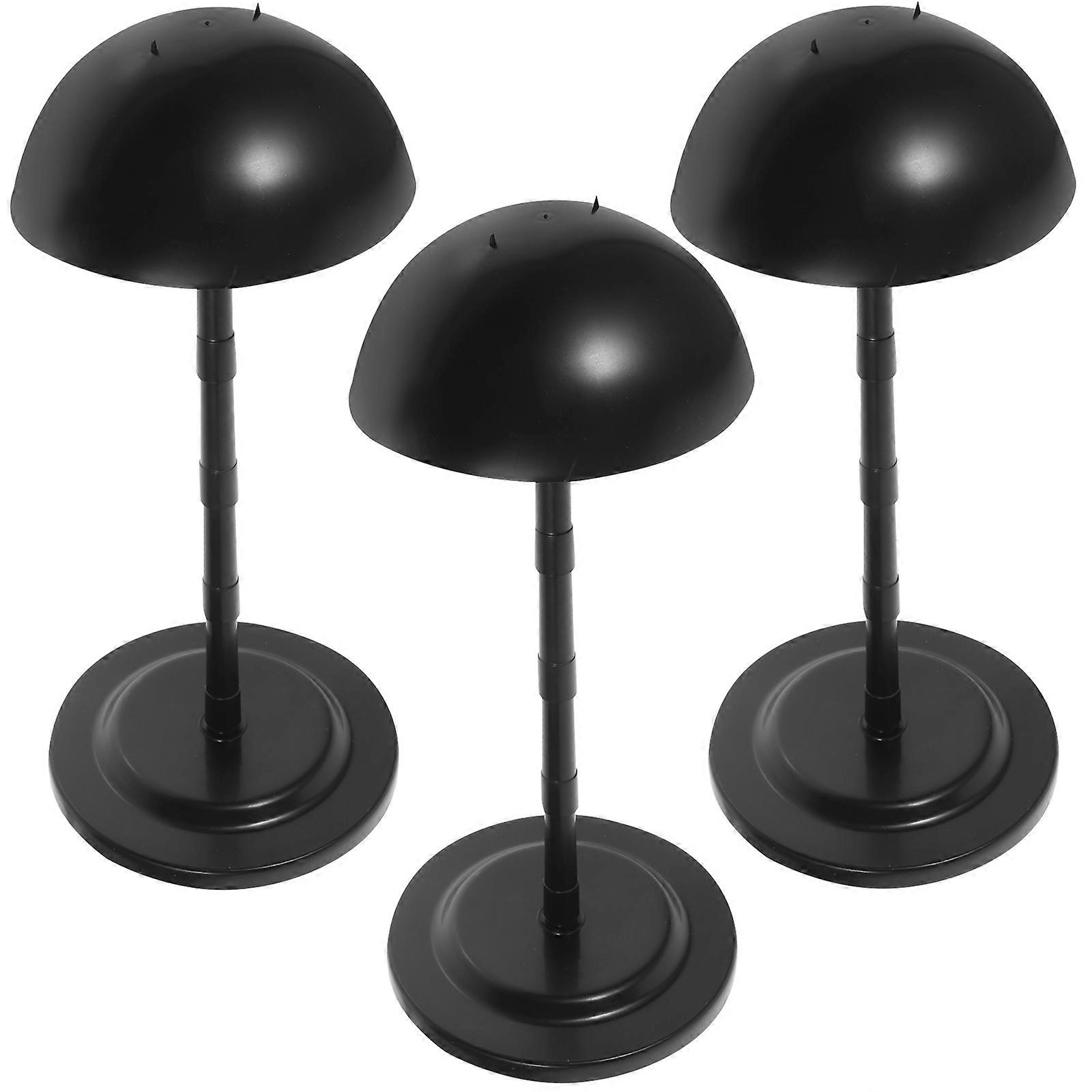 Detachable Wig Stand Holder Perfect For Home Use And Hair Salon Use Durable Black PP Material 3Pack