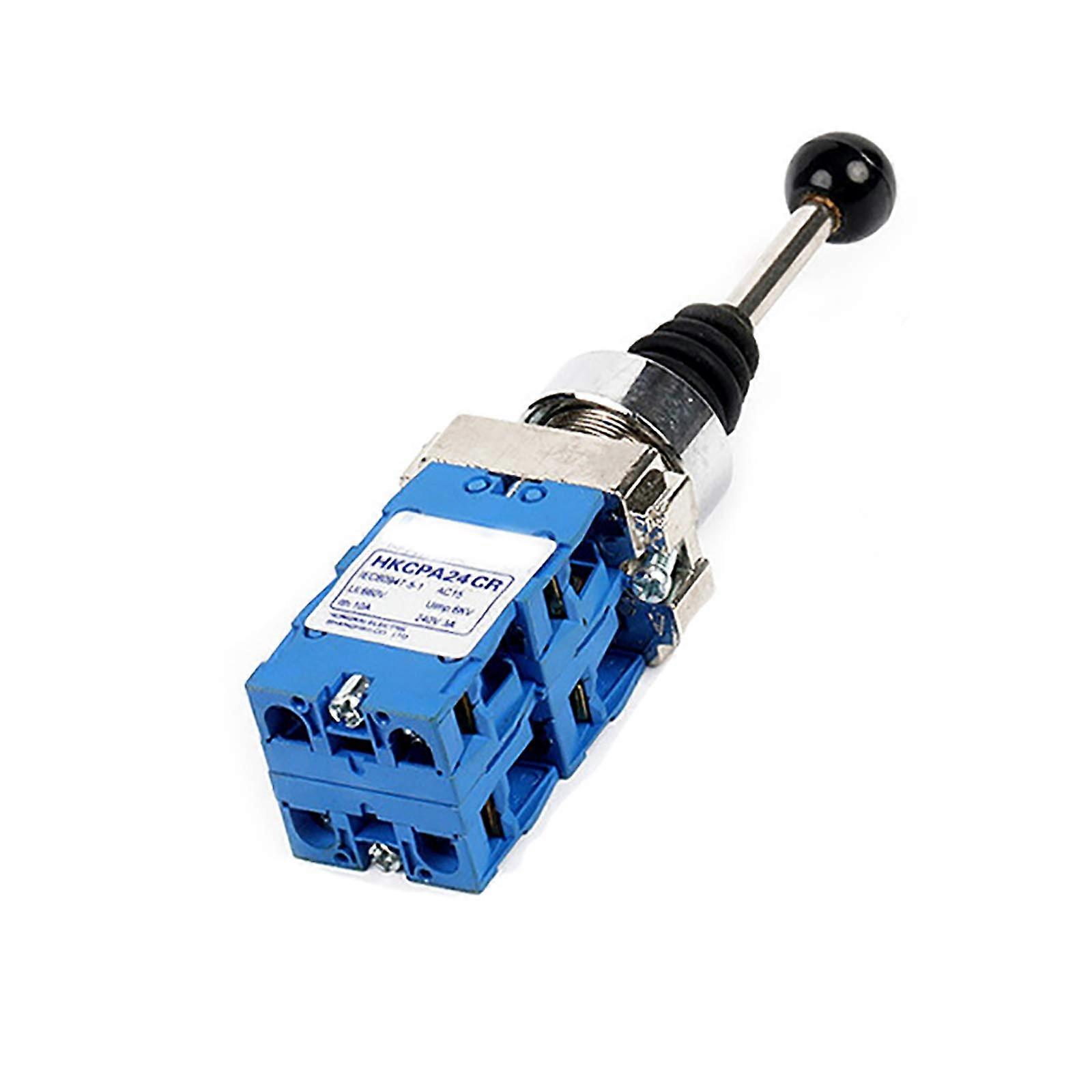 4 Position Self Closing Joystick Switch 22mm Plate Mount Single