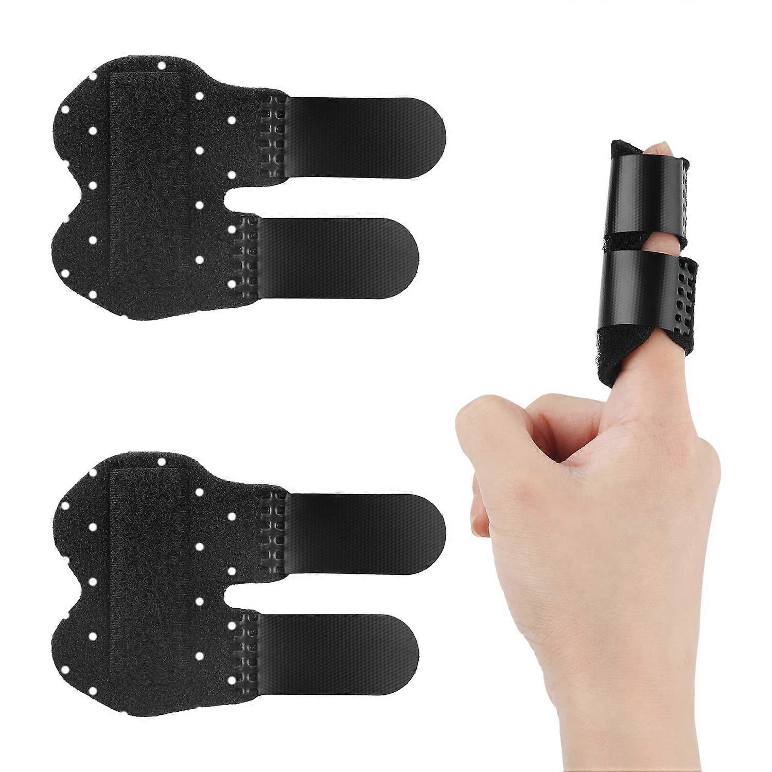 Finger Splint Pack of 2 for Trigger Finger, Pain Relief, Breathable Black Bandage for Children, Straightening Support