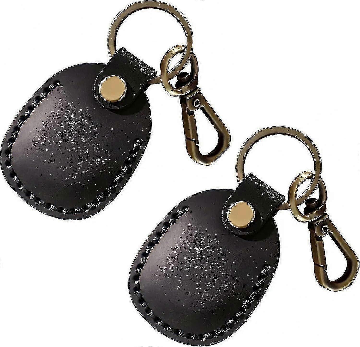 2 stuks pu lederen airtag sleutelhanger, airtag hanger airtag geval airtag houder airtag sleutelhanger airtag sleutelhanger case houder