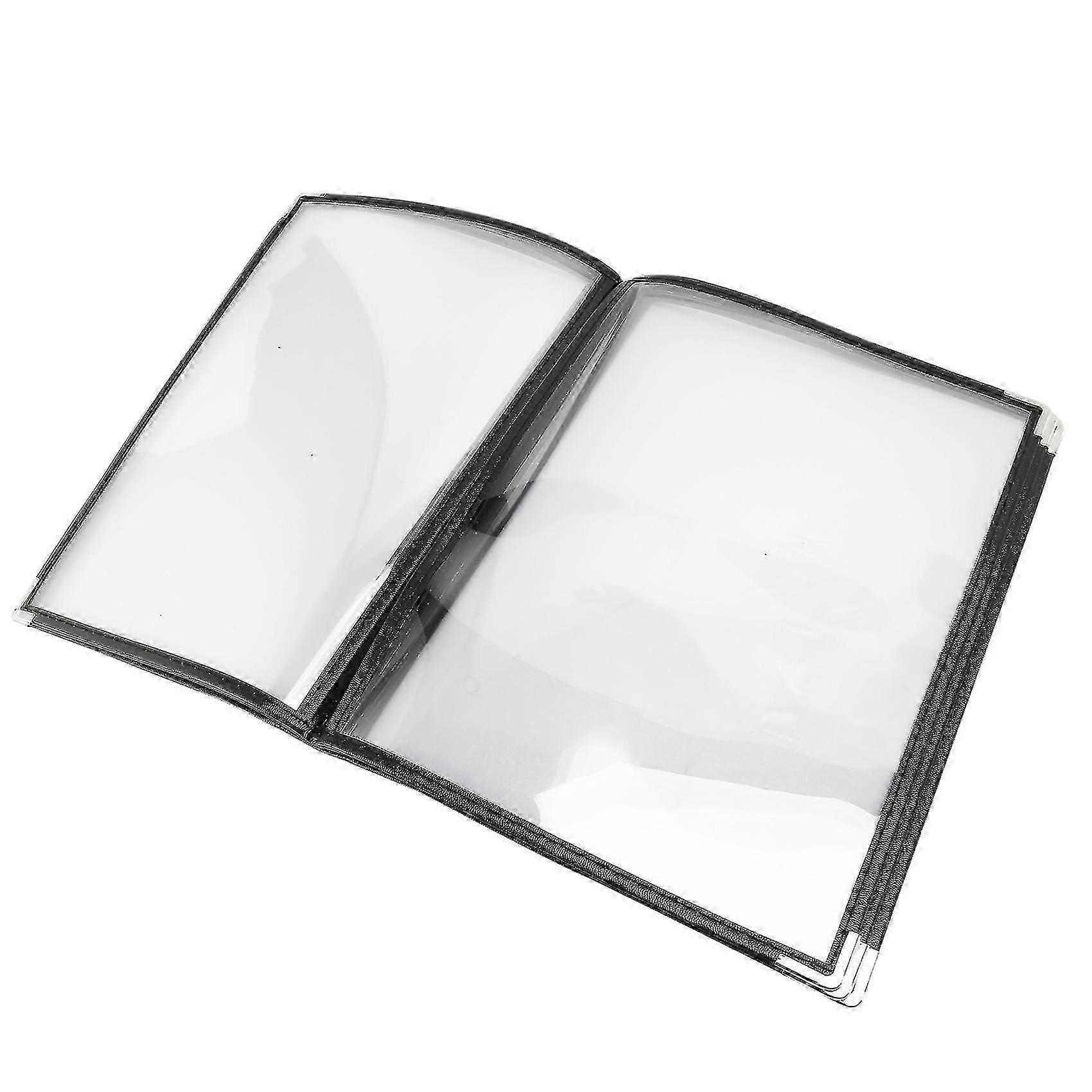 Transparent Restaurant Menu Covers for A4 Size Book Style Cafe Bar 6 Pages 12 View