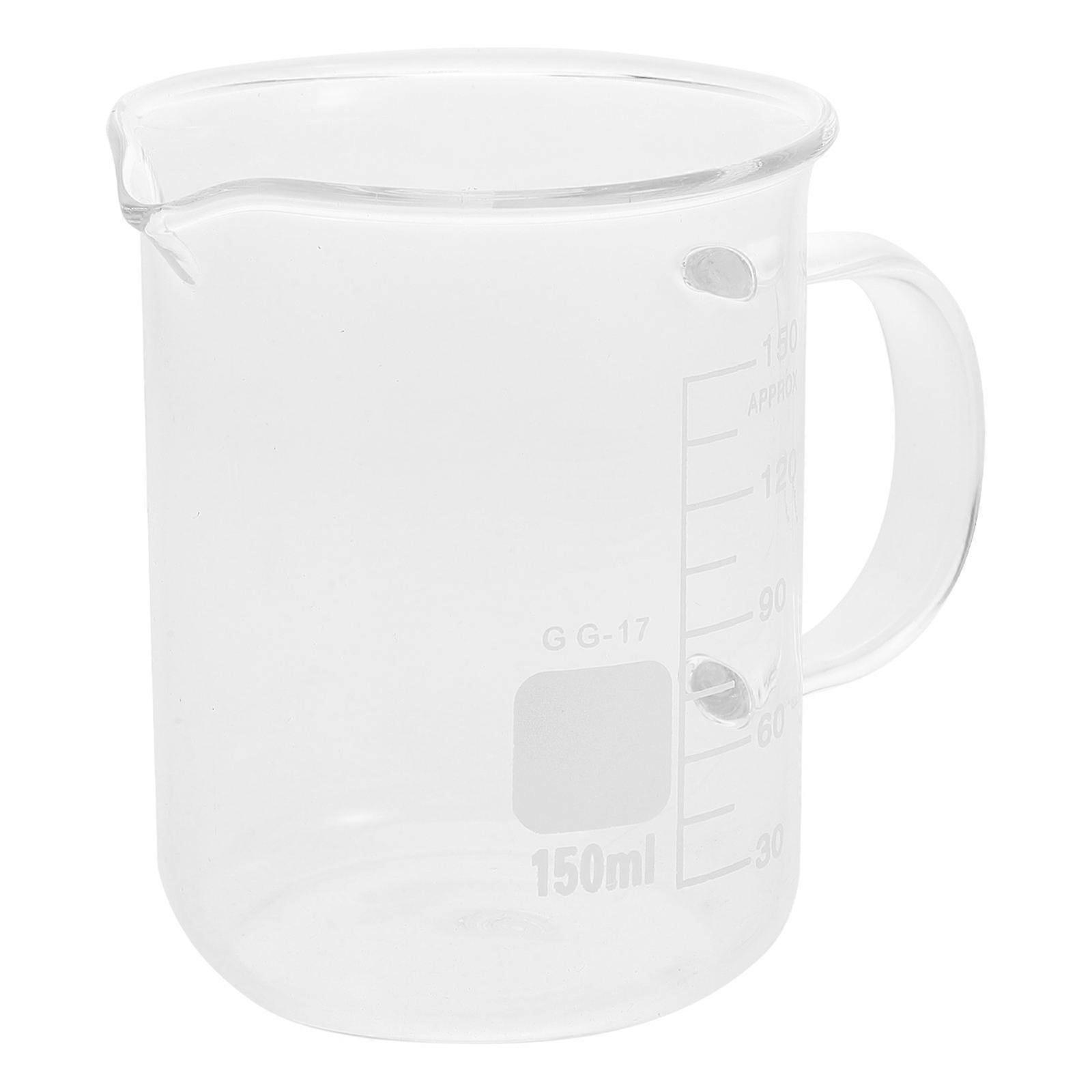 Glass Beaker with Handle for Kitchen Use Laboratory Use and Various Scenarios Heat Resistant Large Capacity 1Set