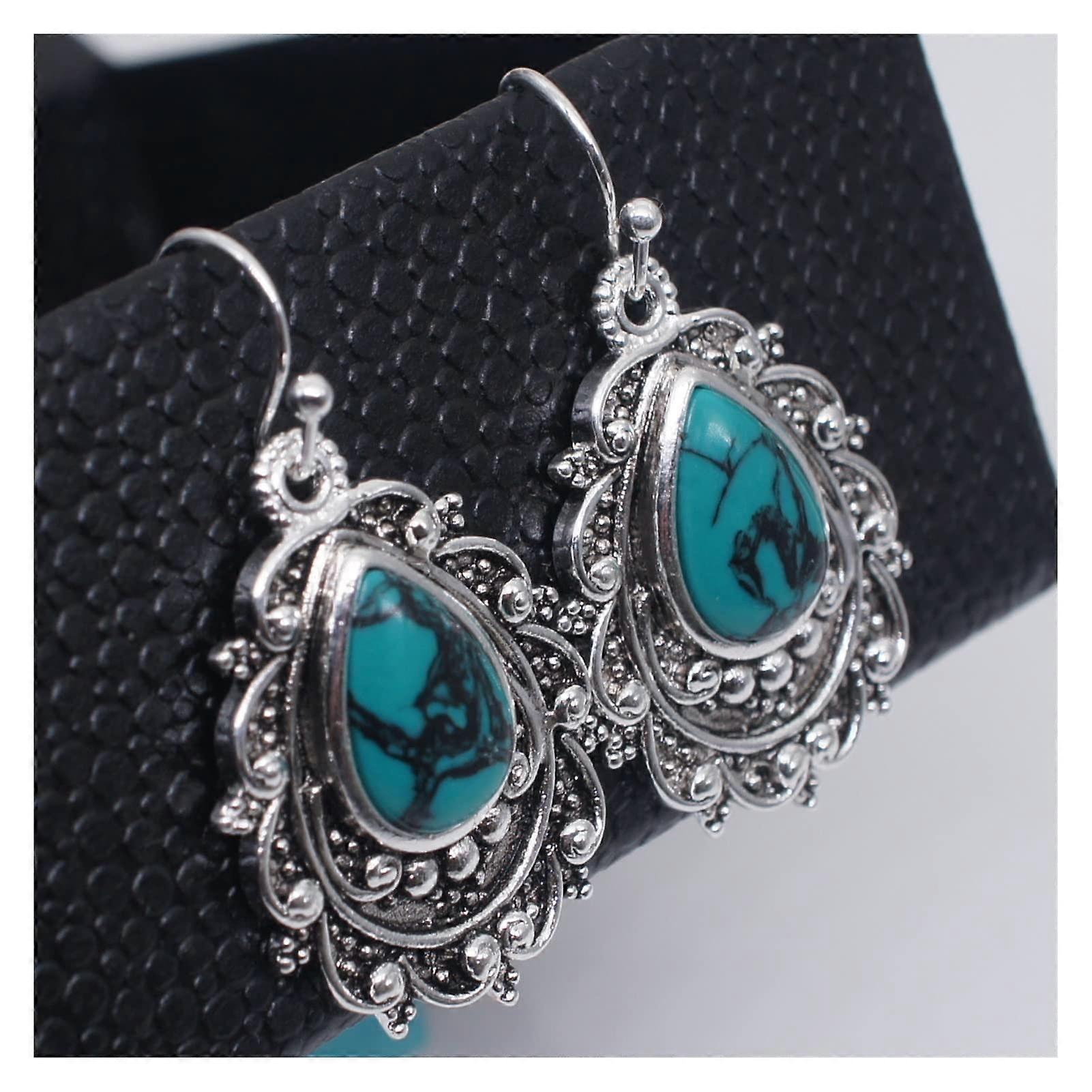 Teardrop Earrings Silver For Women Blue Model B1