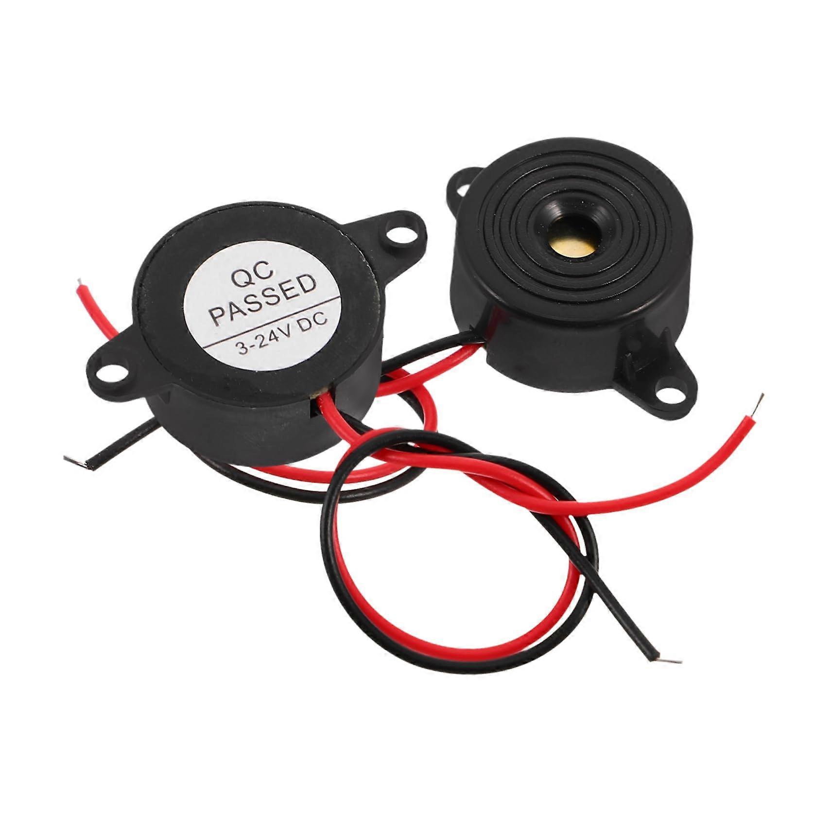 Piezoelectric Alarm Buzzer 3-24V 2 Pieces High Electronics Universal Vehicle Security Alert Active Buzzer
