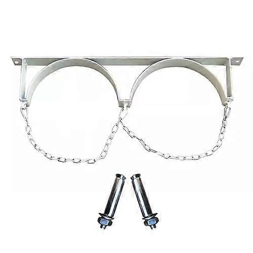 Oxygen Storage Rack for Single/Double Oxygen Cylinders, Metal Bracket with Screws, White O2 Holder for Home and Hospitals