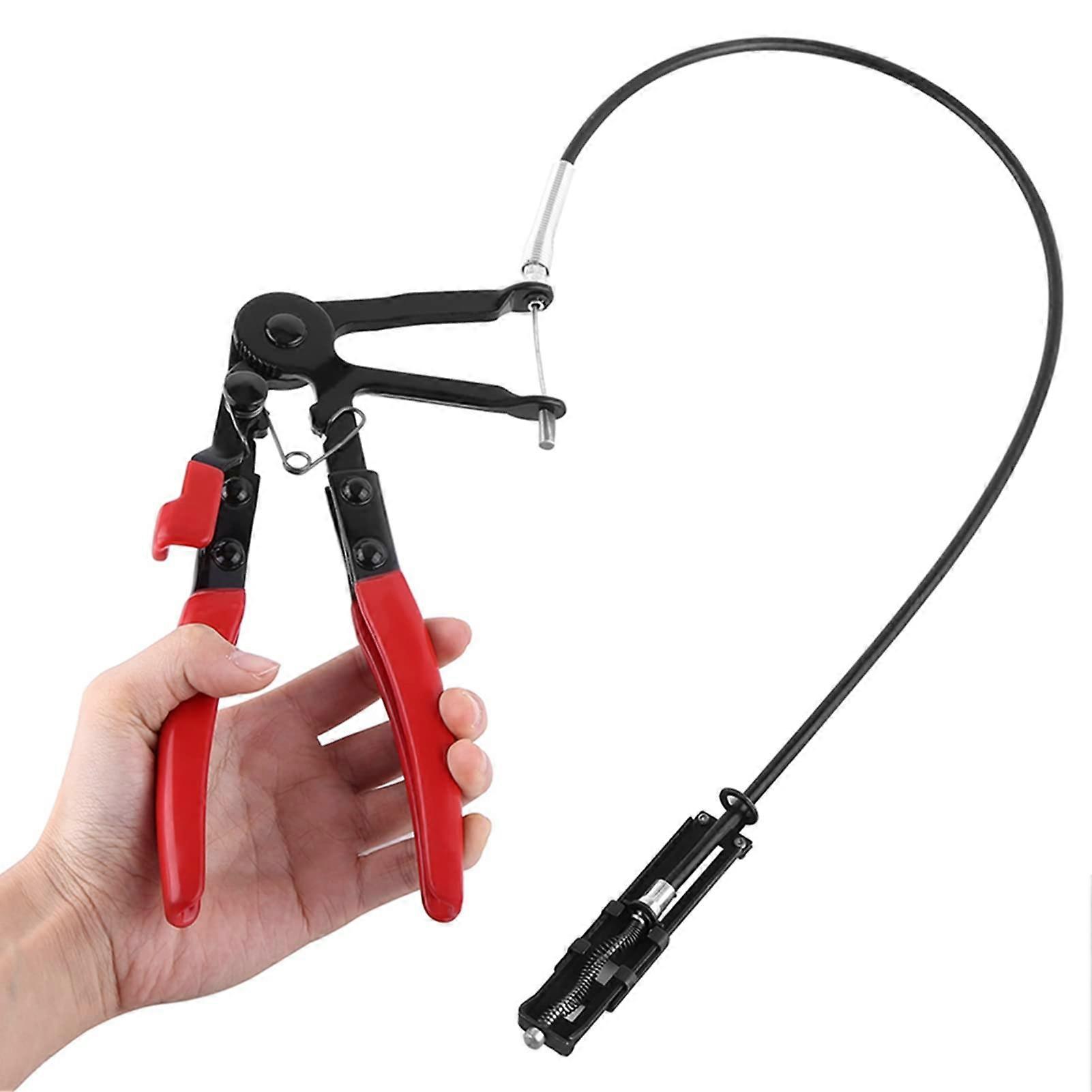 Radiator hose clamp pliers, tool for clamping with cable, flexible wire, long reach