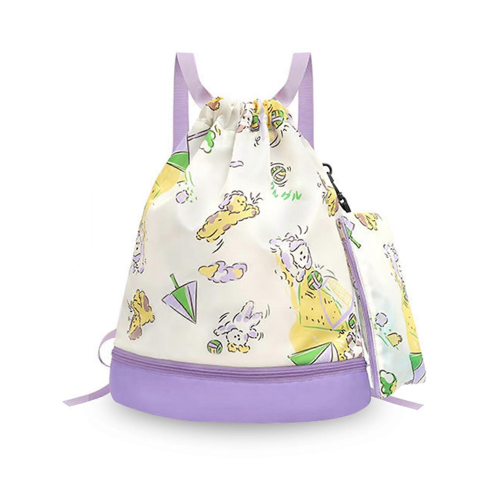 Swimming Bag for Kids with Waterproof Material, Drawstring Closure, Shoe Compartment, Ideal for Pool, Beach, and School Travel