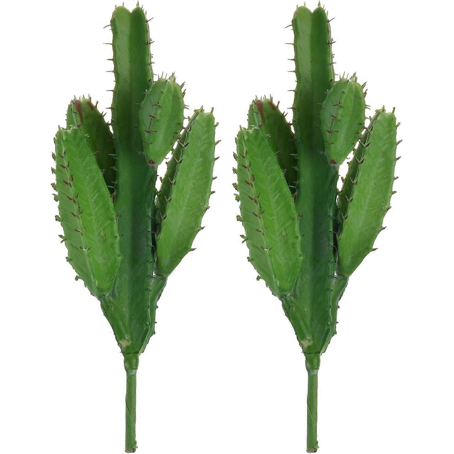 Home Decor - Set of 2 Lifelike Artificial Cactus for Floral Arrangements and DIY Projects