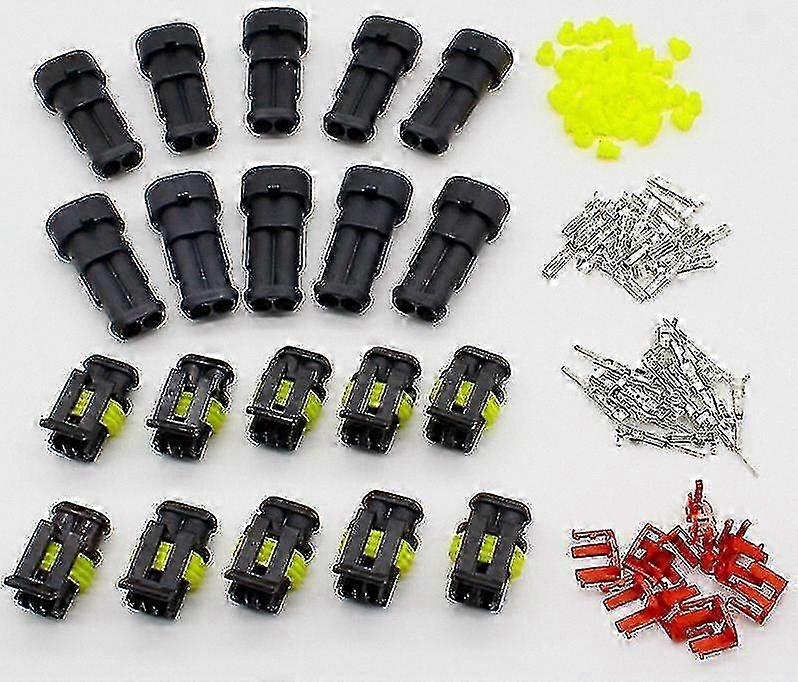 2-Pin Waterproof Electrical Connector Plug, 10-Pack Kit for Outdoor Use