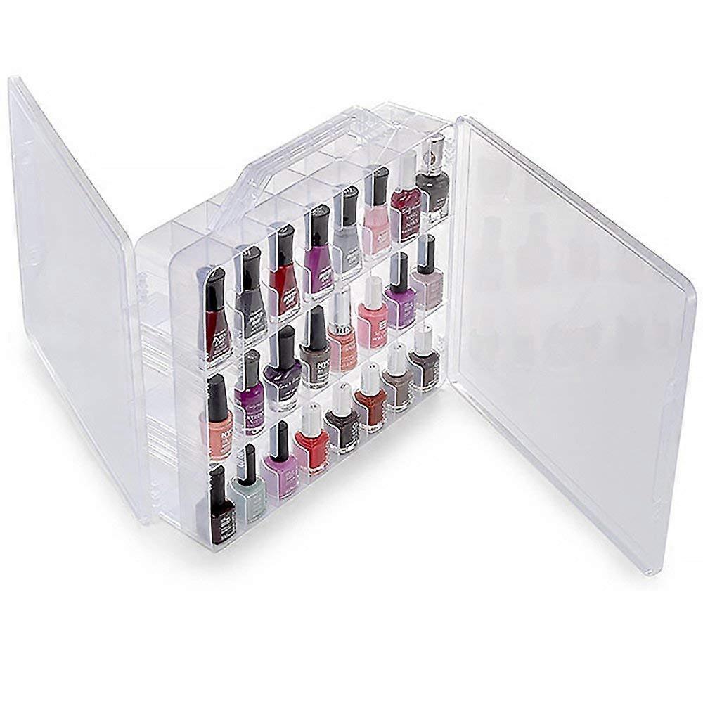48 Bottles Universal Clear Portable Nail Polish Organizer Double Side Storage