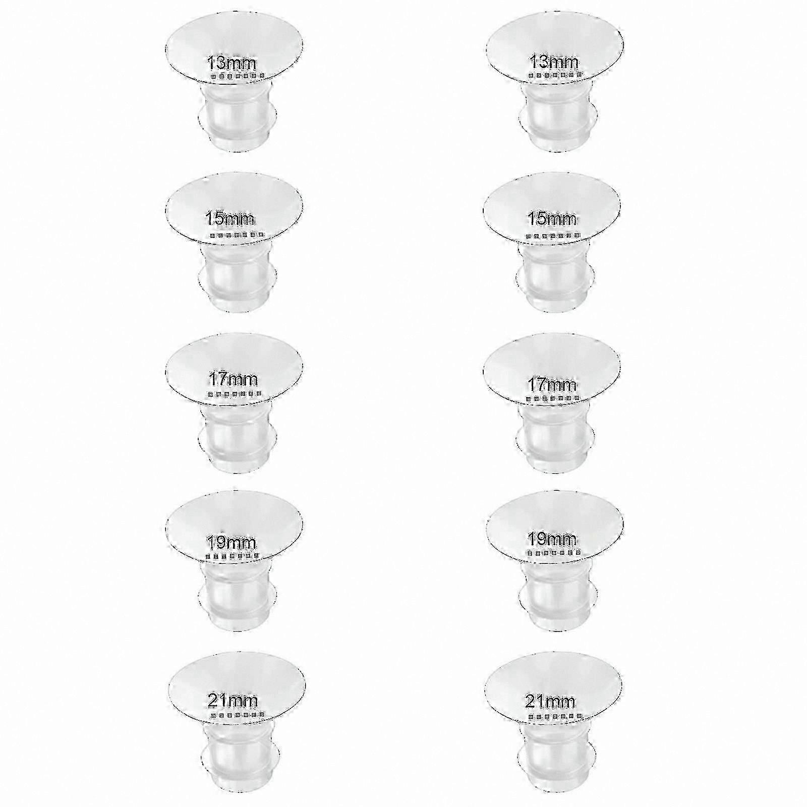 10-Pack Flange Inserts in Multiple Sizes for Wearable Breast Pump Cups