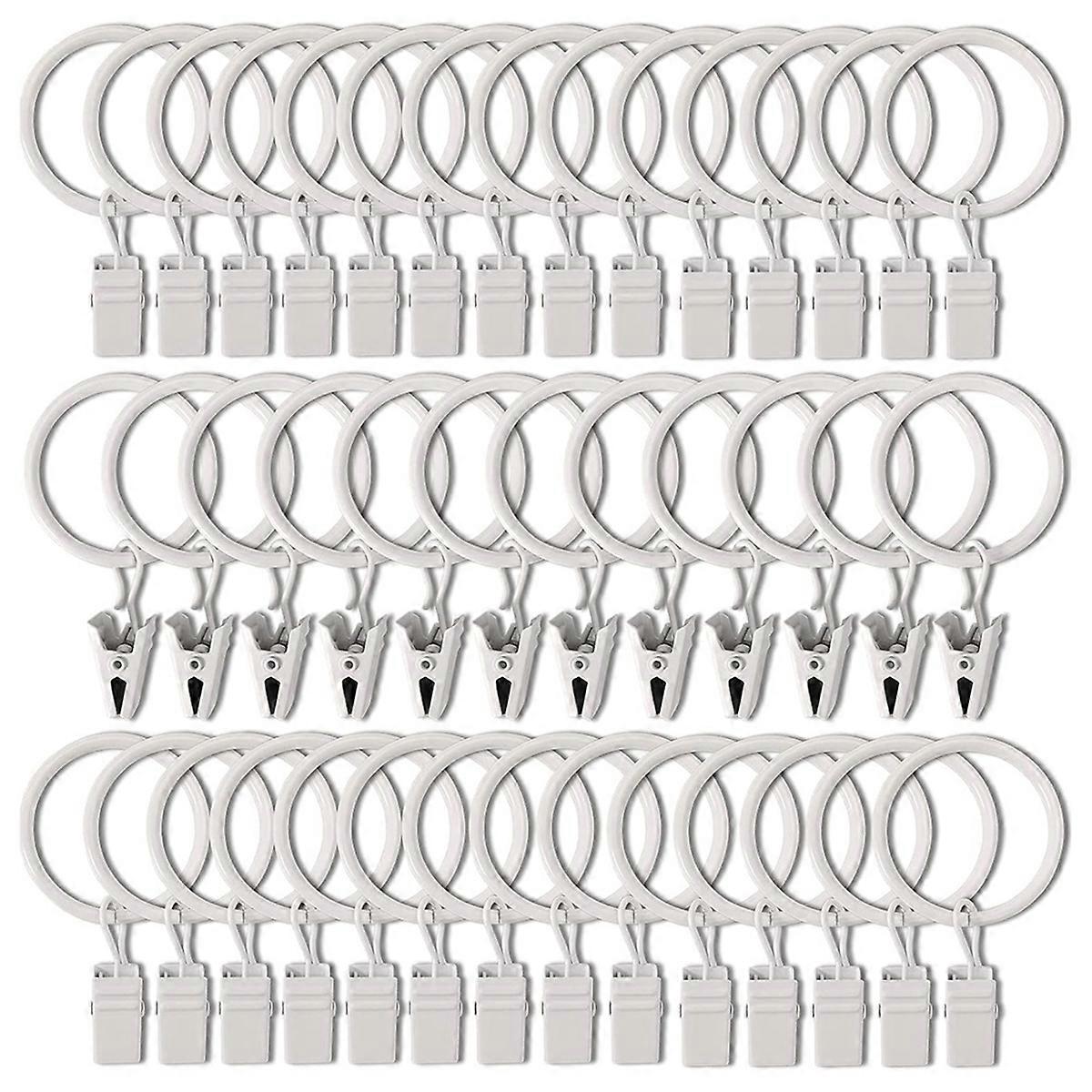 40 PCS Curtain Rings with Clips, Drapery Clips with Rings
