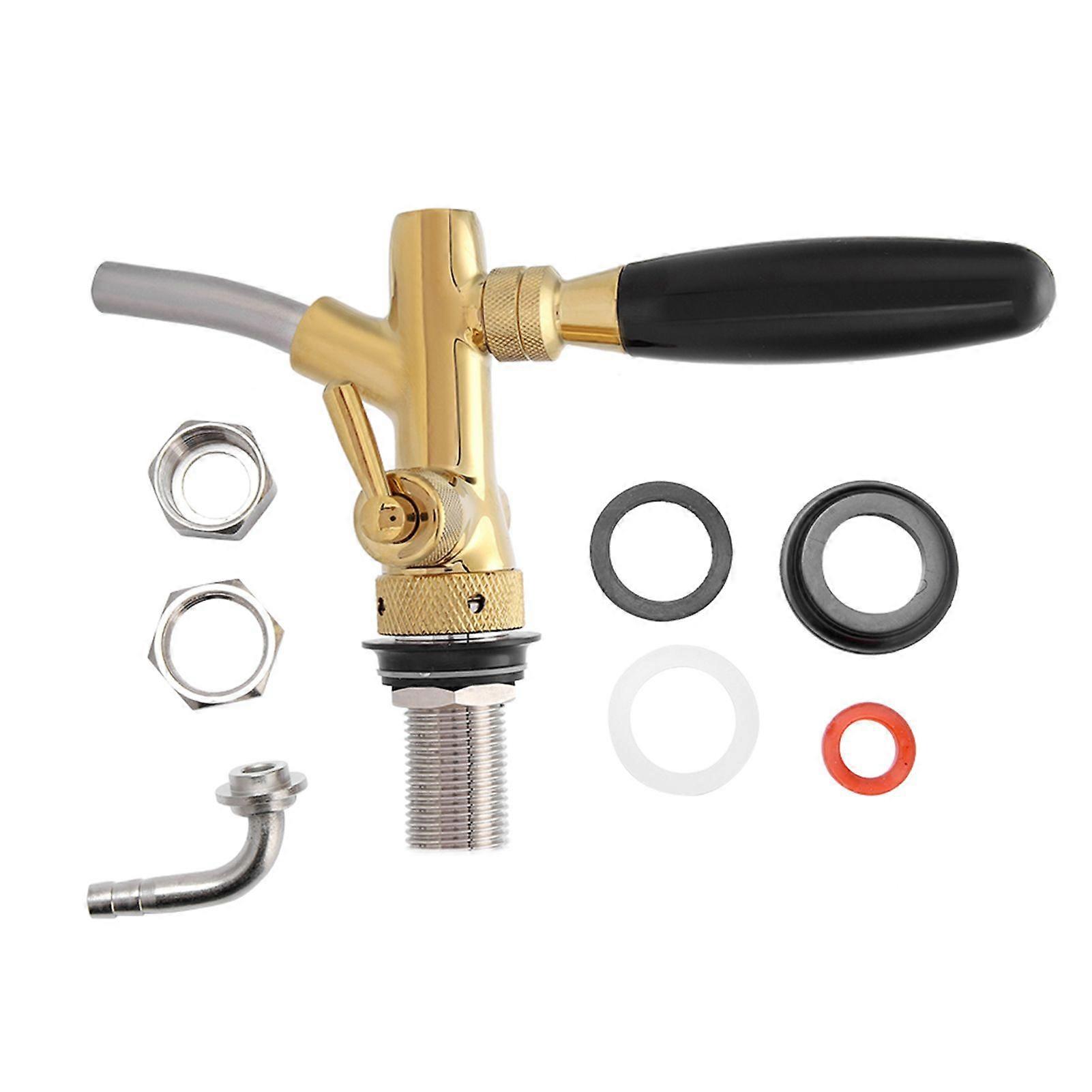 G5/8 Chrome Plating Stainless Steel Adjustable Beer Dispenser Tap Faucet for Home Bar(Gold)
