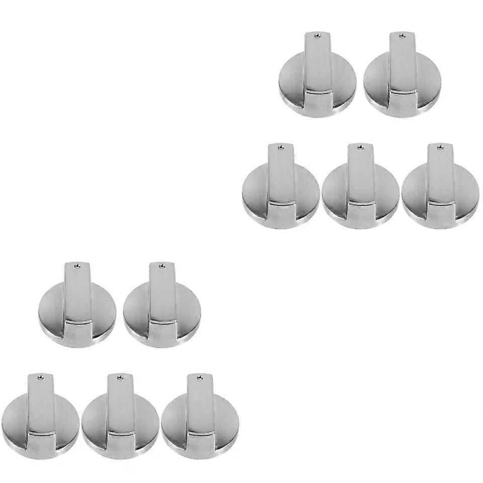 Kitchen Gas Stove Control Knobs, 10 pcs Stainless Steel Rotary Knobs for Home Restaurant Use