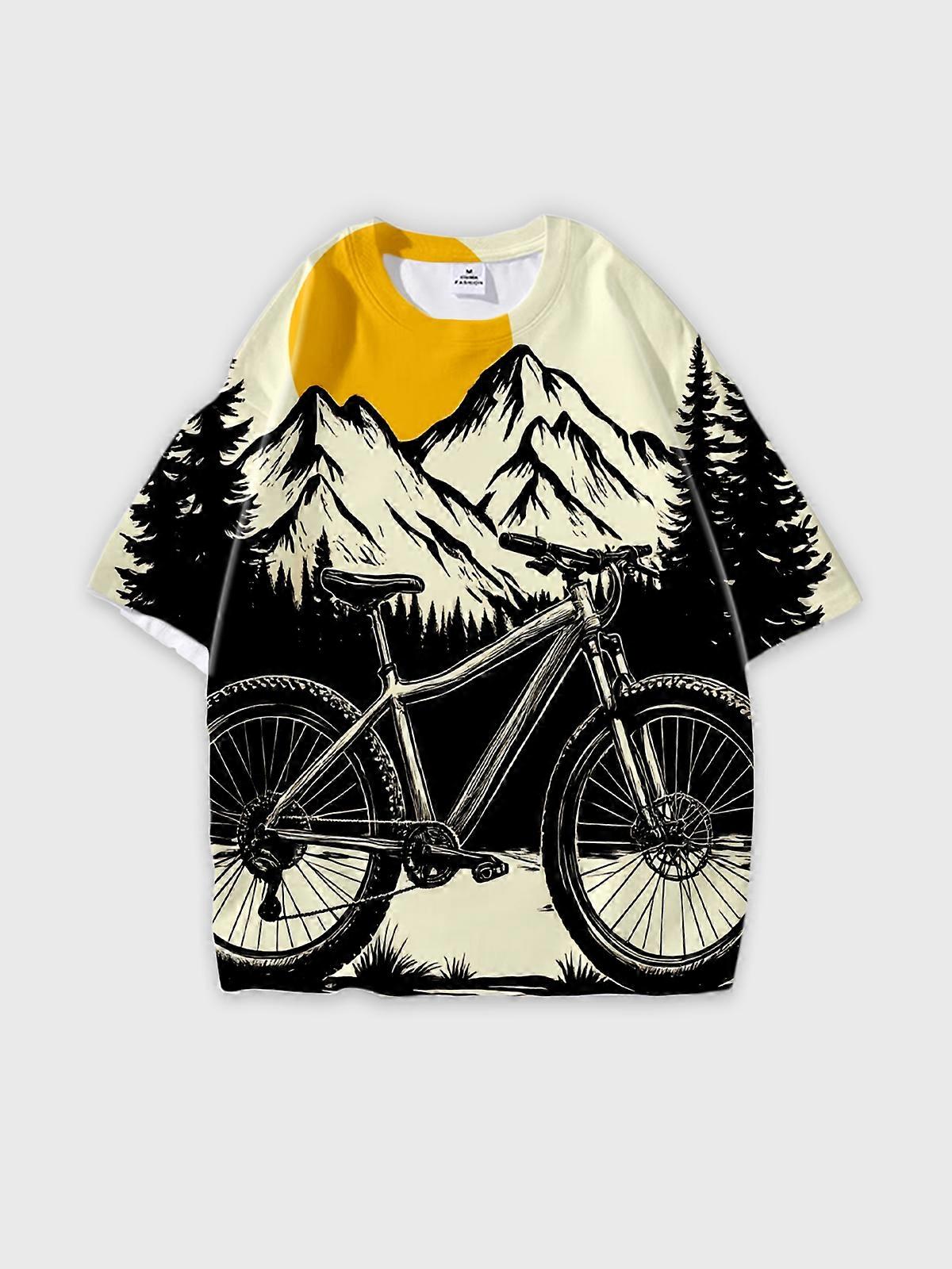 T-Shirt Short Sleeve Round Neck, Summer Casual Loose Graphic Tee, Unisex Pattern V3075