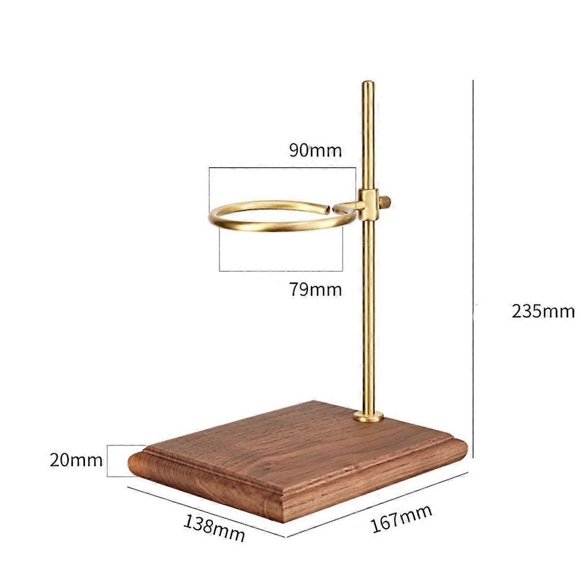 Pour over Coffee Maker Stand with Wood Base Adjustable Height Rack Dripper Filter Holder for Manual