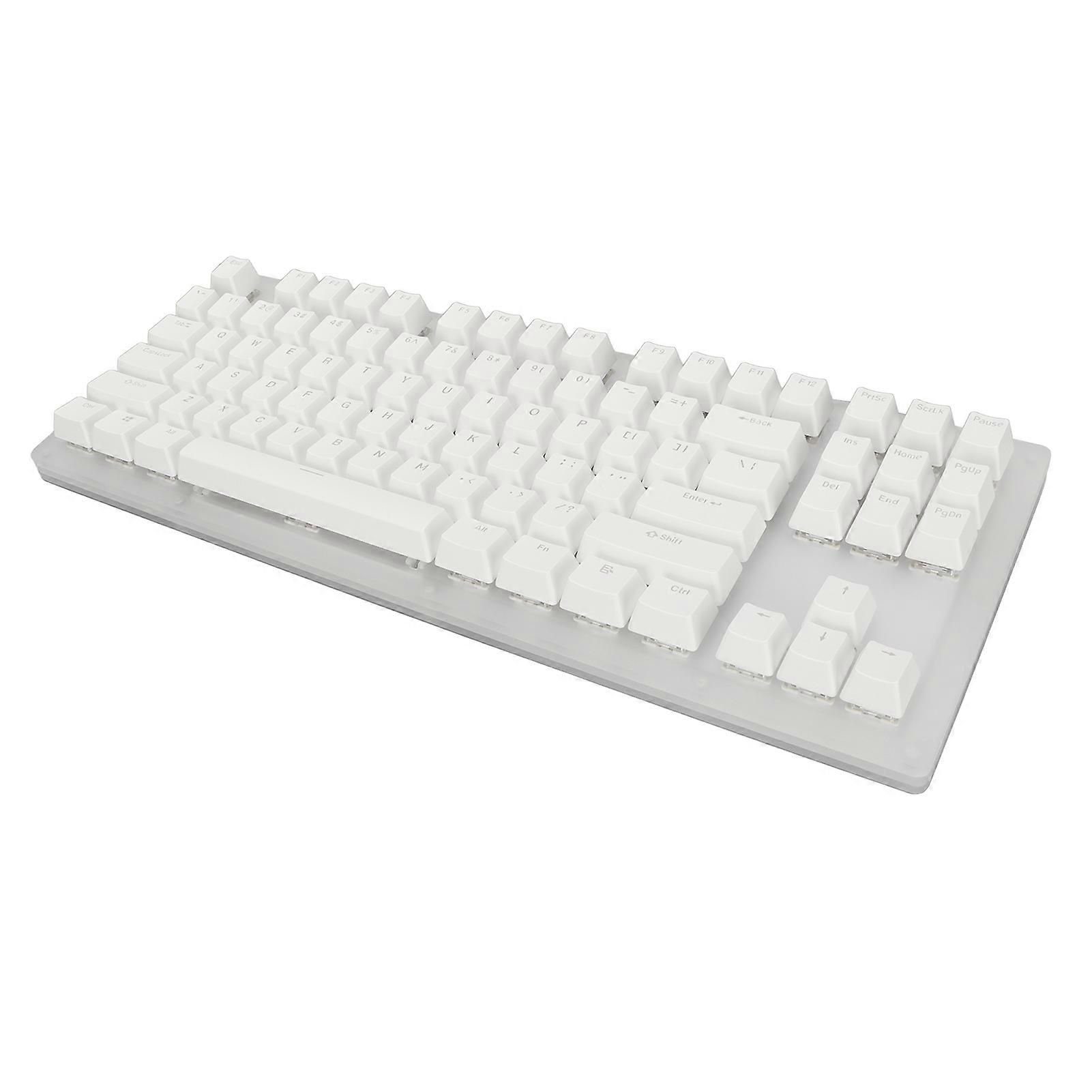 Mechanical Keyboard Black 87 Key RGB Backlit Glass Panel 40Gbps Plug and Play Wired Keyboard for PC Laptop Game Brown Switch 