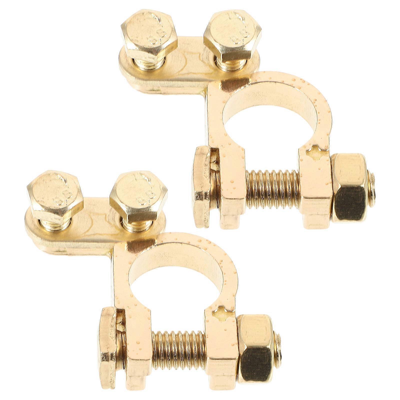 It sounds like you're describing a product listing for **heavy duty brass car battery terminal clamp connectors**. Here's a polished and professional