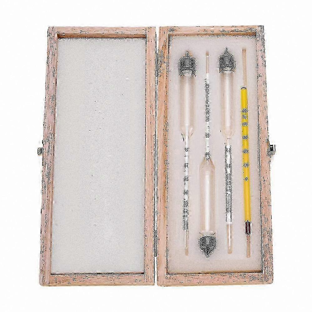 3-Piece Alcohol Meter Set with Thermometer for Content Testing