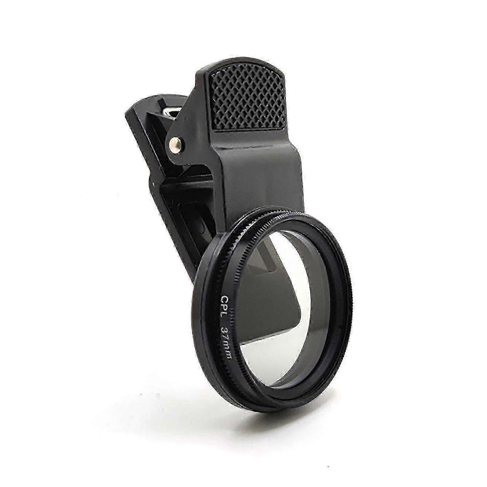 Universal 37mm Clip-On Polarizer Lens Filter for Phones - Reduce Glare and Reflections