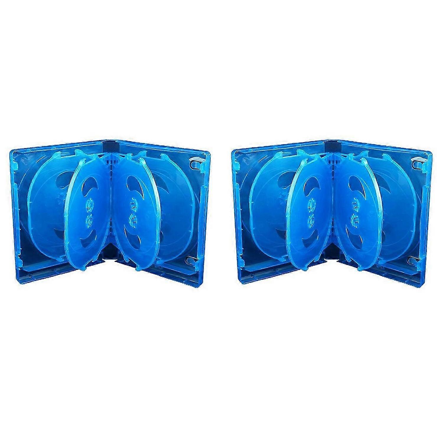 CD Storage Box 10-Piece Pack CD Case Plastic Double-Sided CD,Blue