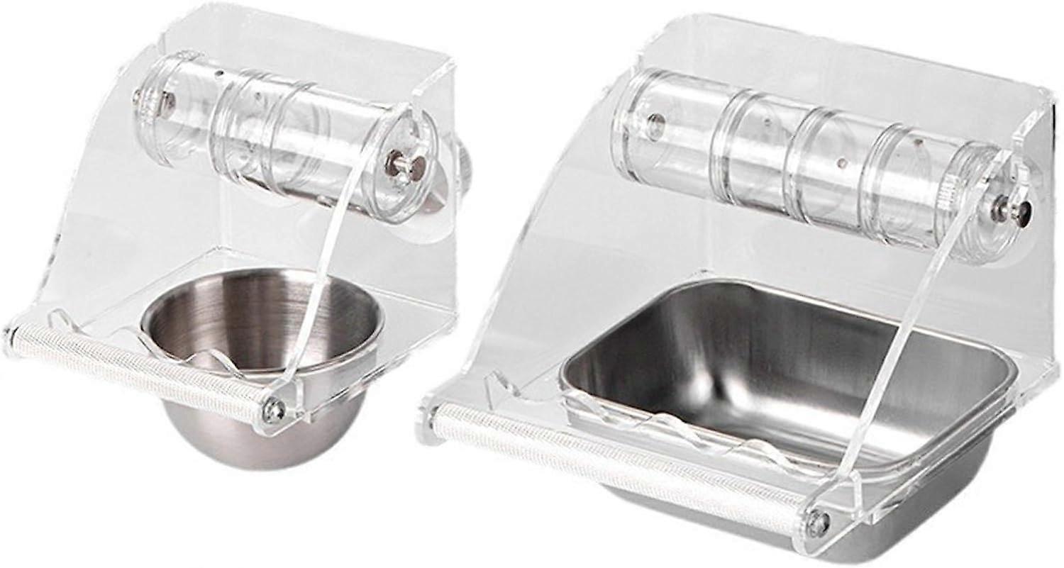 Transparent Bird Feeder for Parrots, Easy Clean Design, 15x19x14.5cm, Durable Acrylic Construction, Clear View
