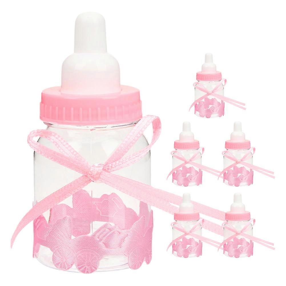 Pink Mini Milk Bottle Candy Box for Storage 6Pcs Baby Shower Candy Packaging